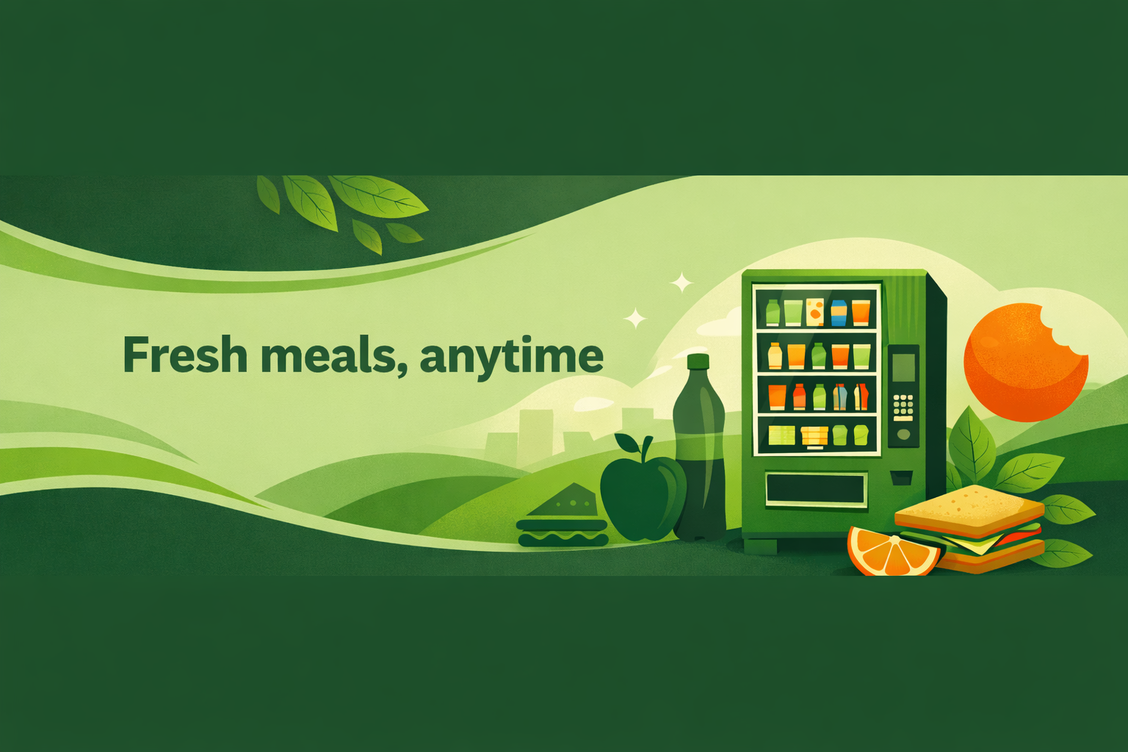 Fresh vending machine with food